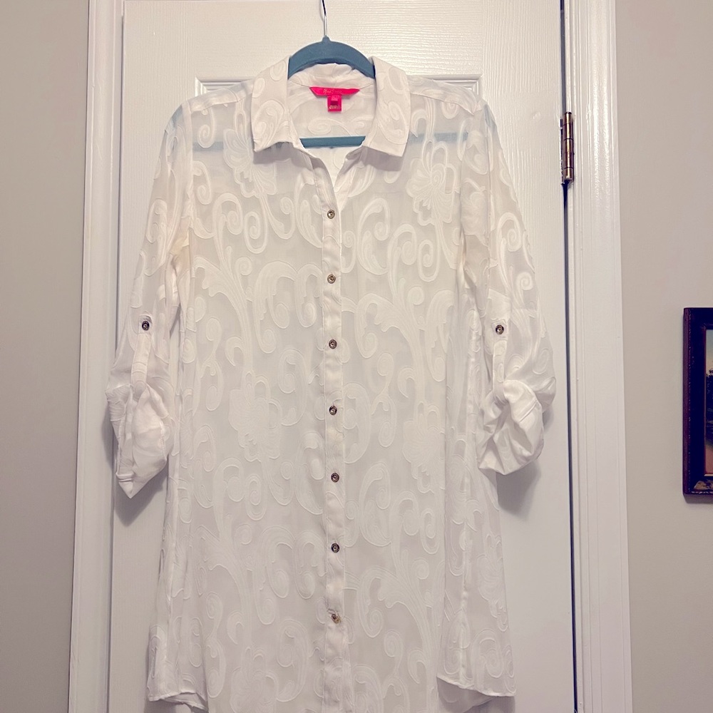 Lily Pulitzer White Swimsuit Coverup- Size M